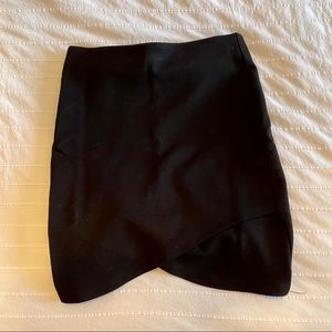 TALULA black cross-over pencil skirt